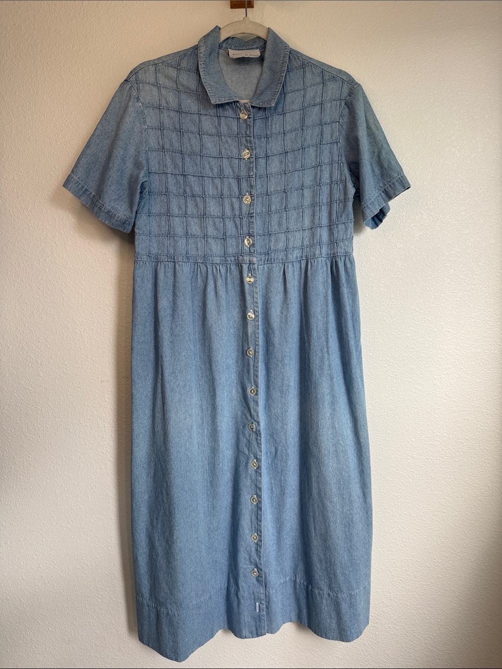 Vintage 90s Chambray Denim Prairie Button up Dare to Dress Cottagecore